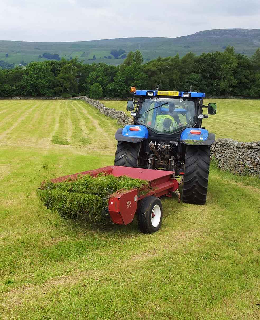 Green hay spreading 