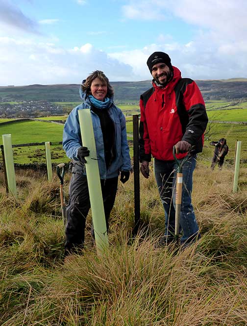 Cooper King's Chris Jaume with YDMT Woodland Manager Carol Douglas 