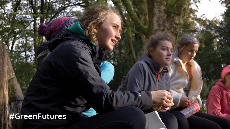 Young people woodlands Yorkshire Dales 